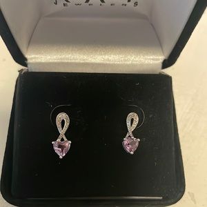Amethyst and diamond earrings